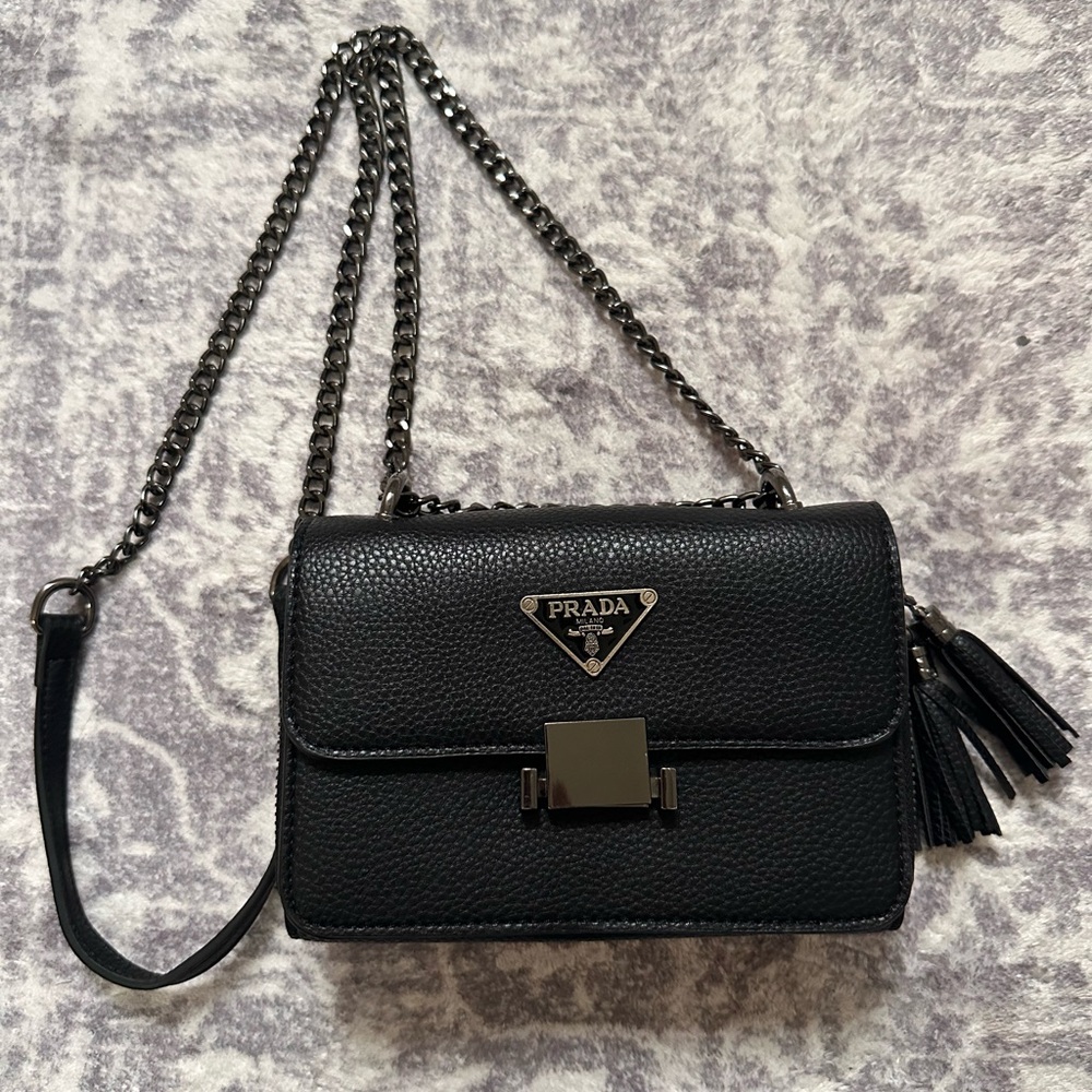 Prada Black Crossbody Bag with Chain Strap